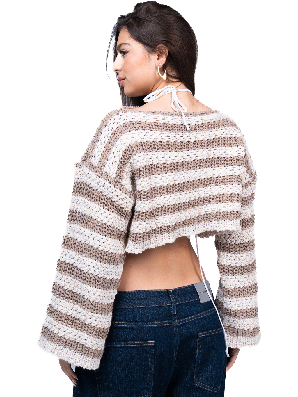 Oatmeal ripple cropped sweater