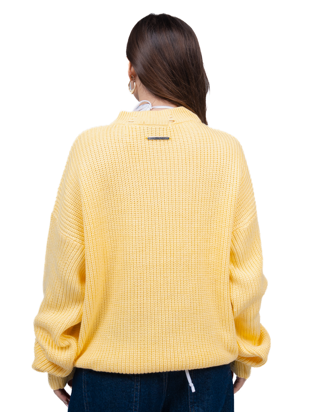 Butter yellow ripped knit