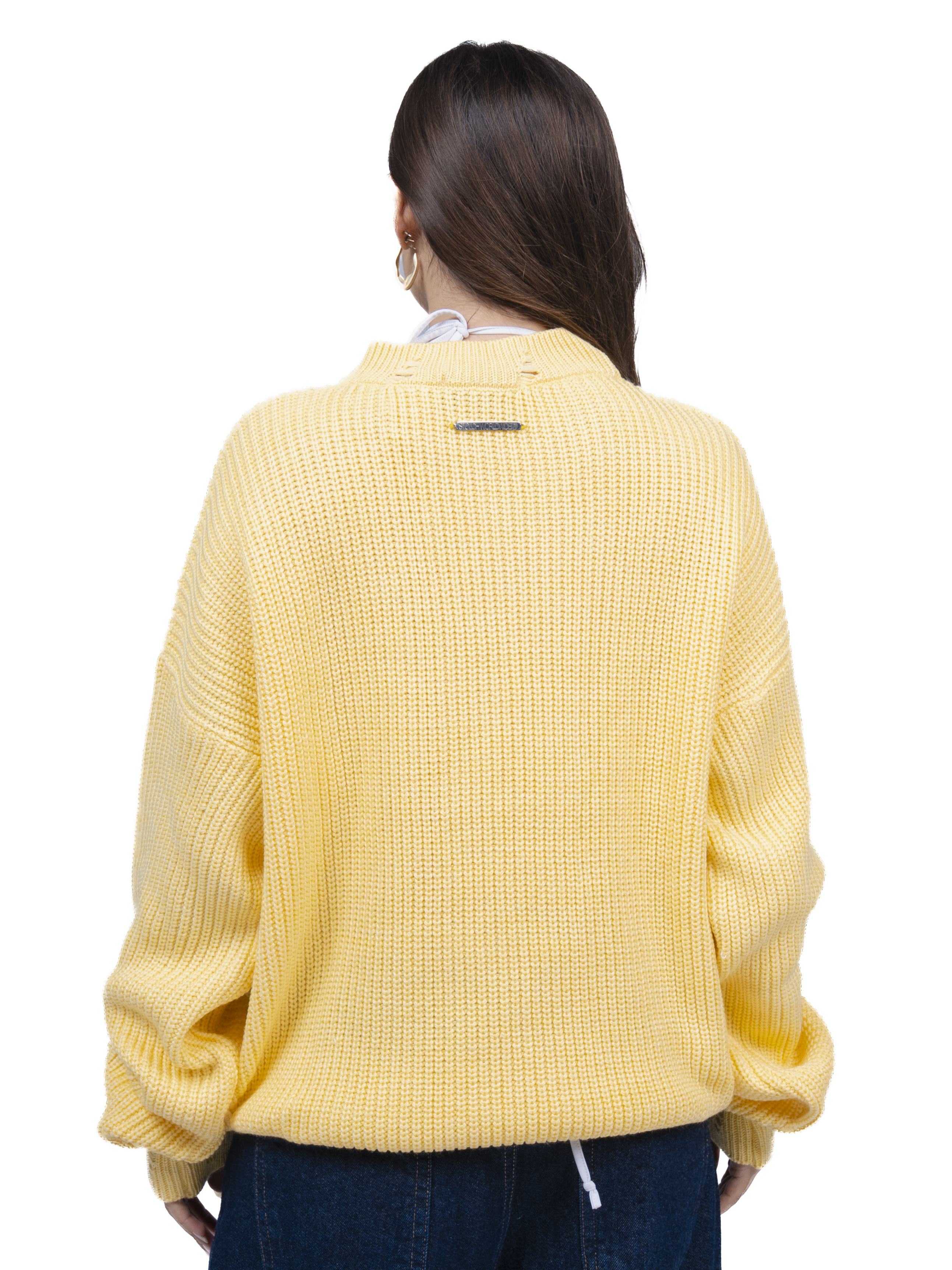 Butter yellow ripped knit