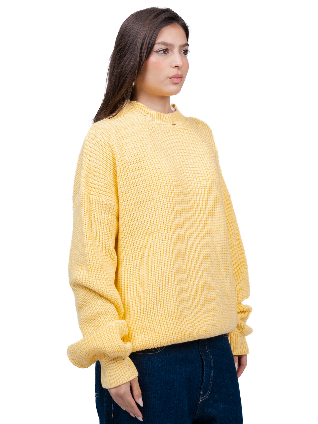 Butter yellow ripped knit