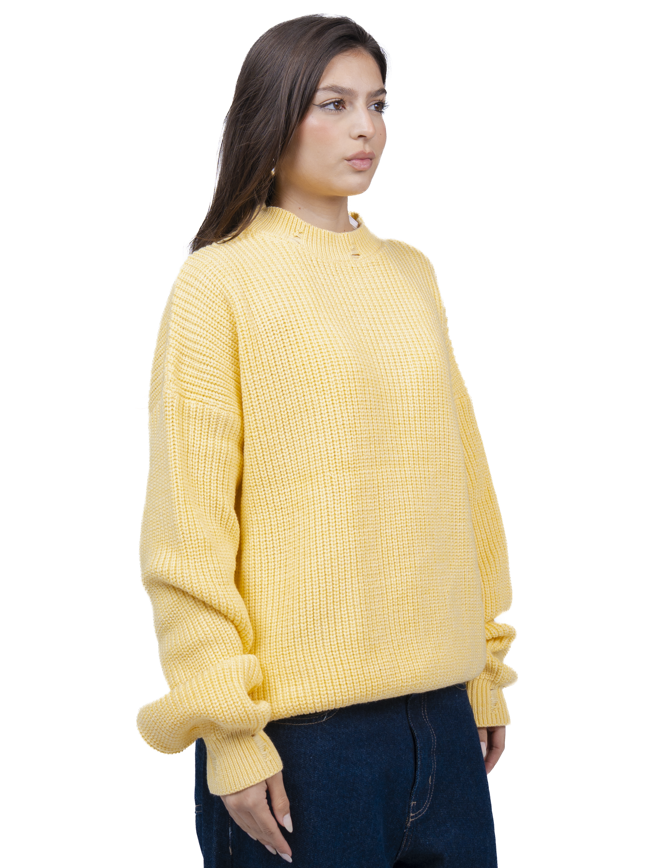 Butter yellow ripped knit