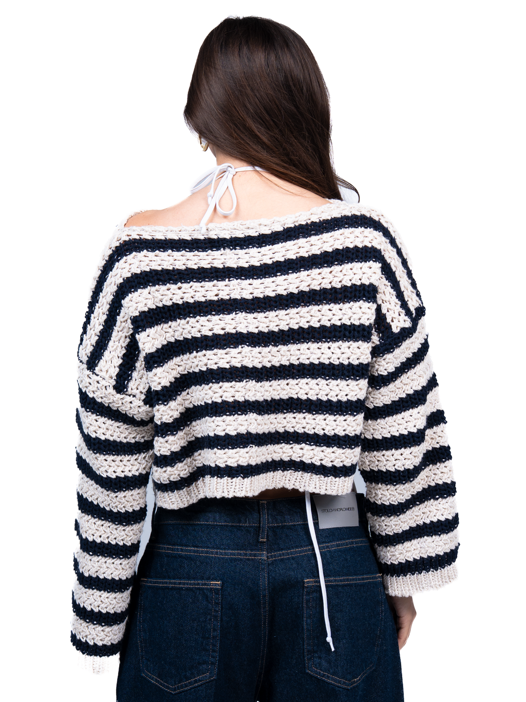 Midnight ripple cropped sweater