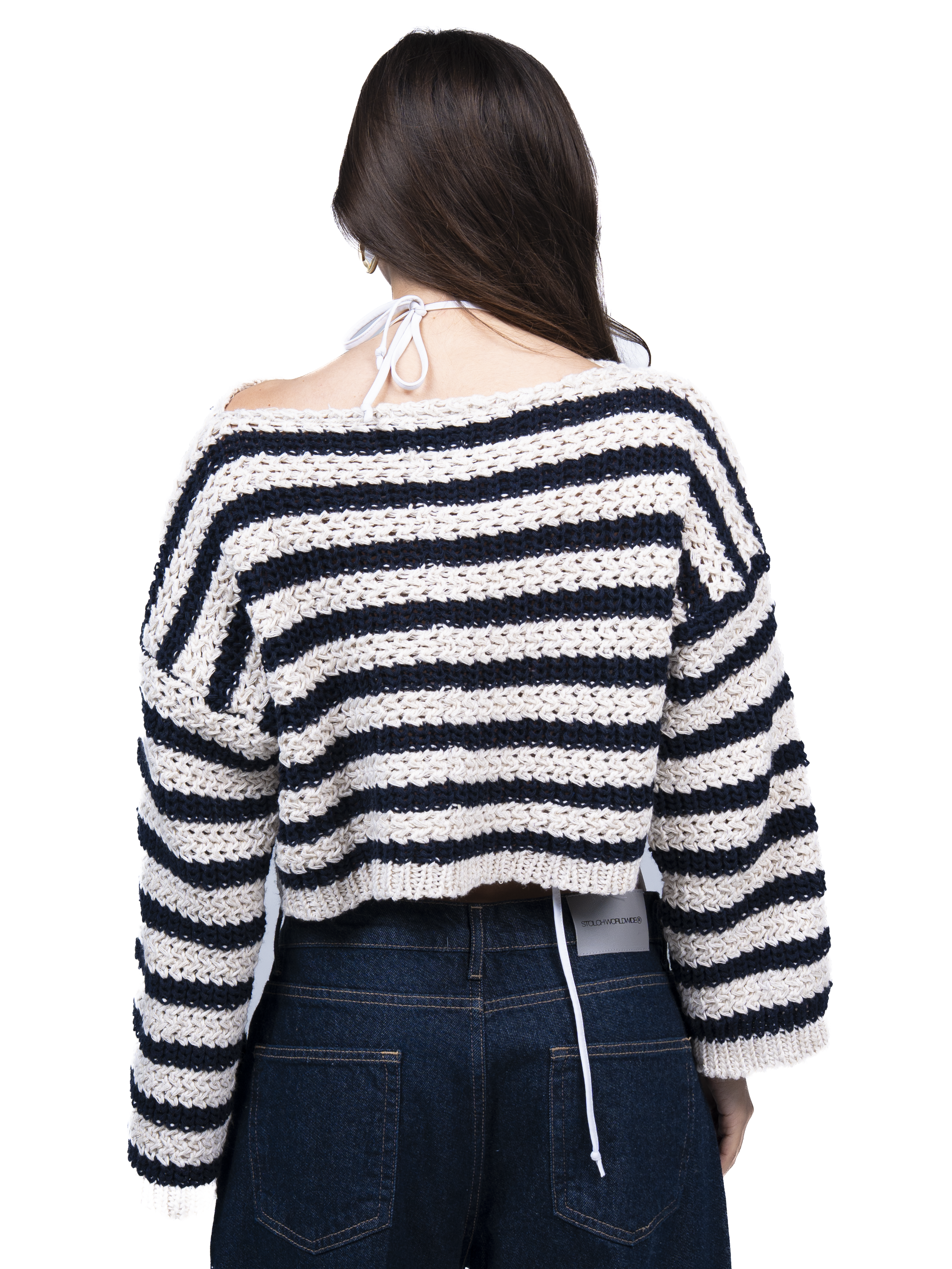 Midnight ripple cropped sweater