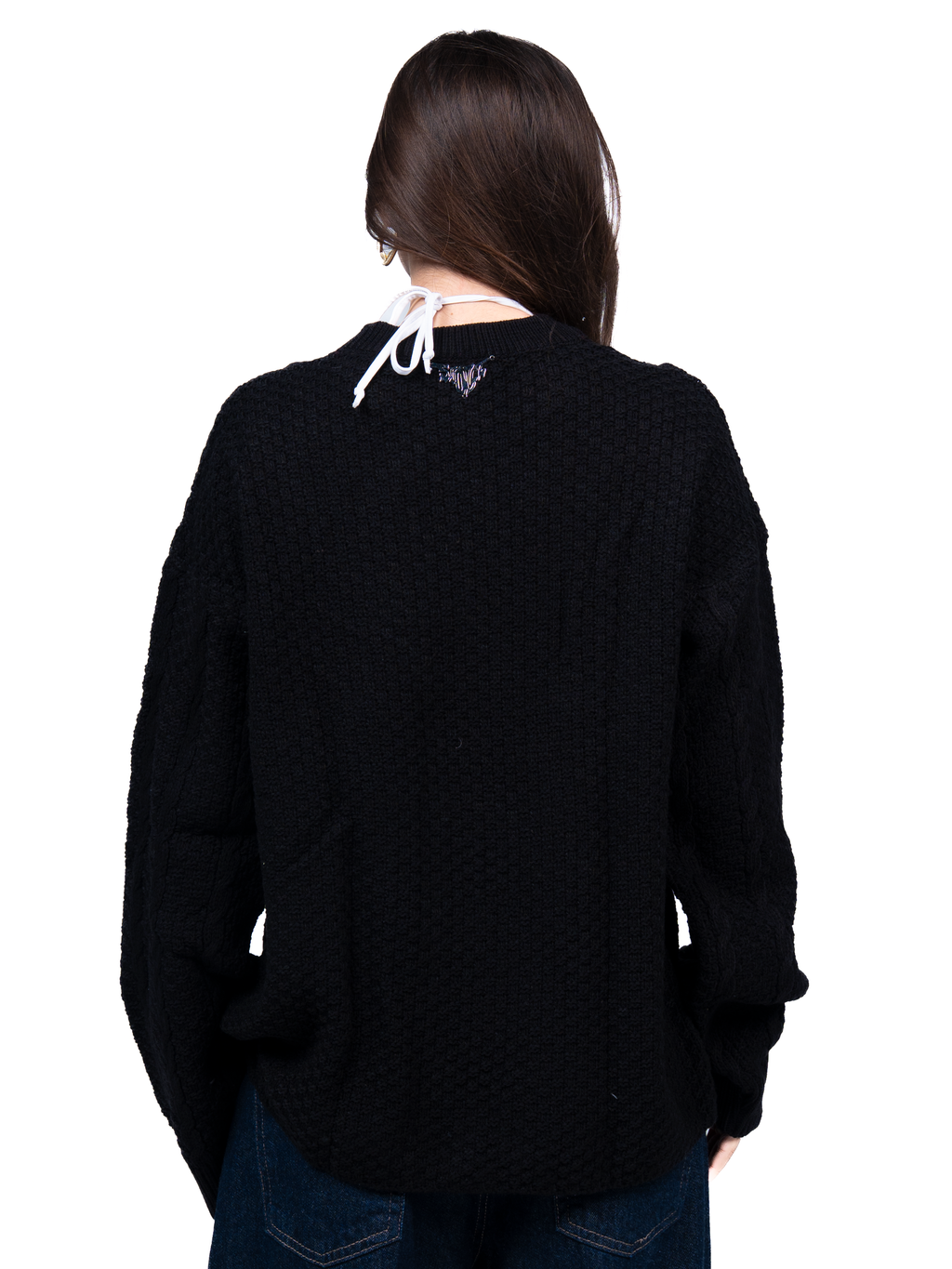 Black Braided Sweater