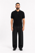 Black Polo Knitted Tee