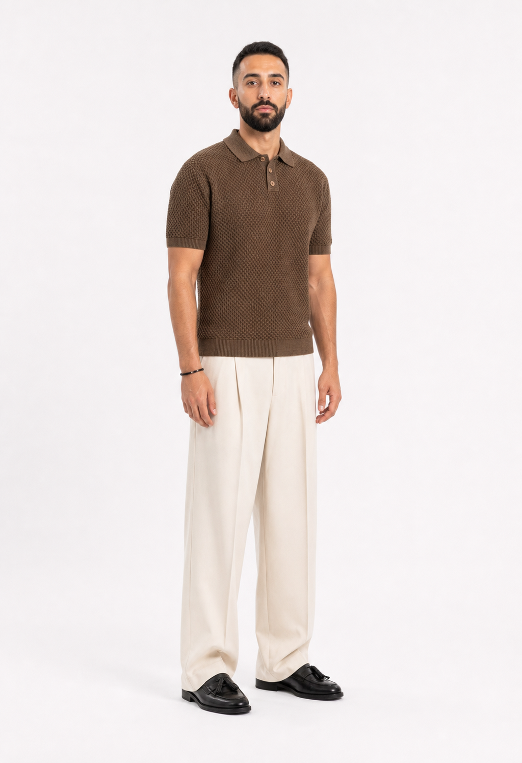 Brown Polo Knitted Tee