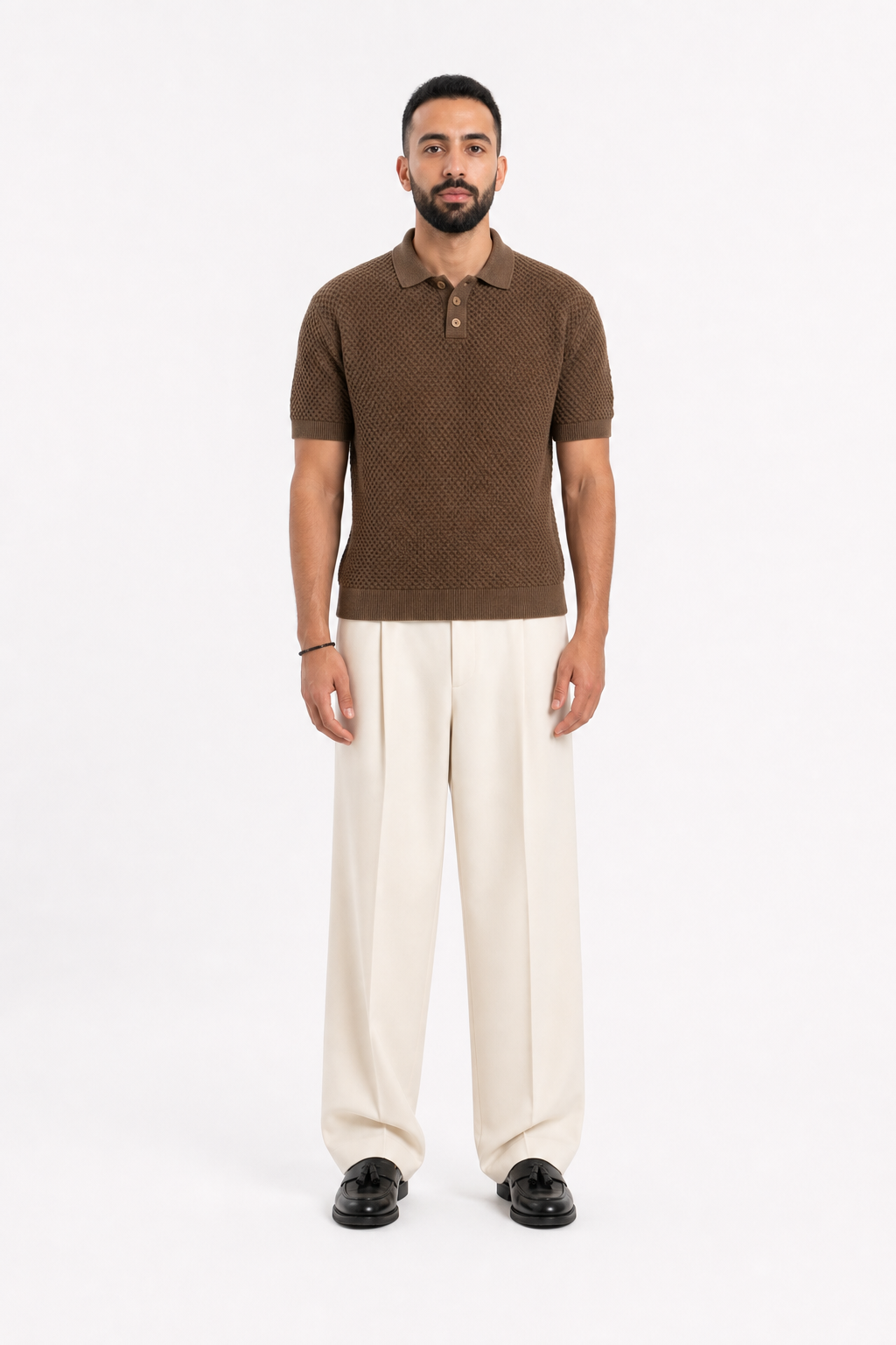Brown Polo Knitted Tee
