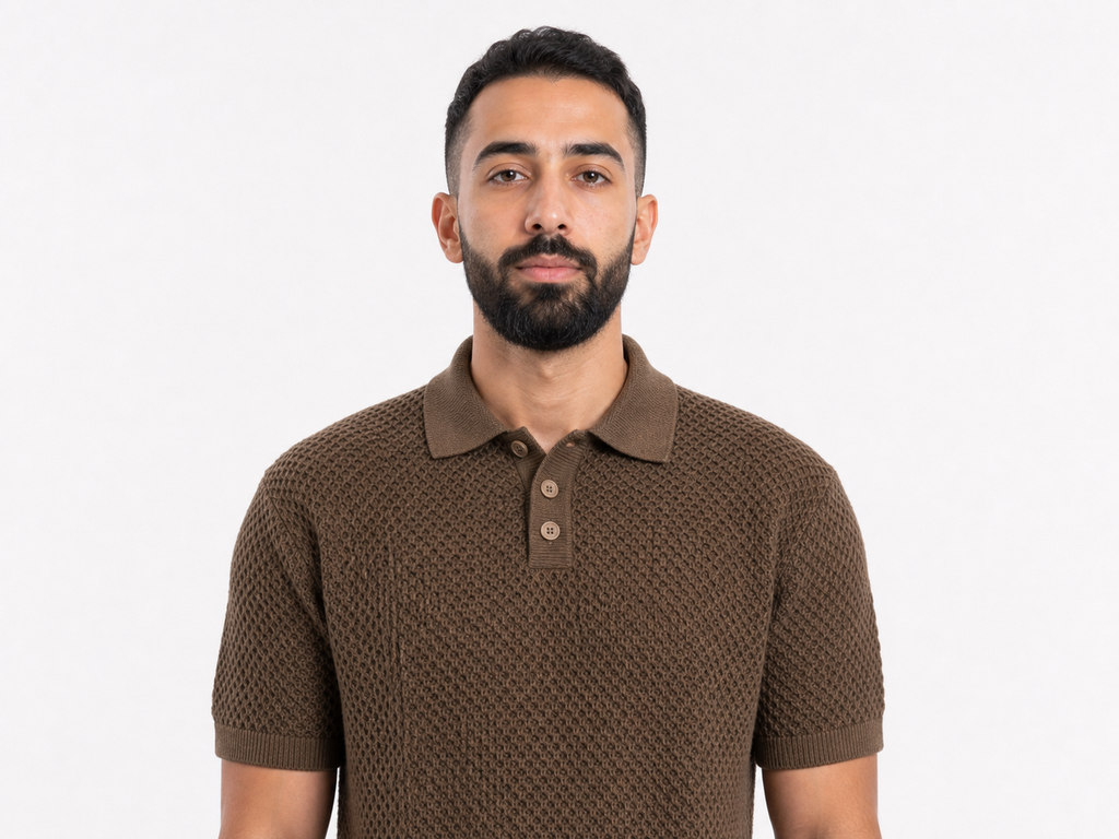 Brown Polo Knitted Tee