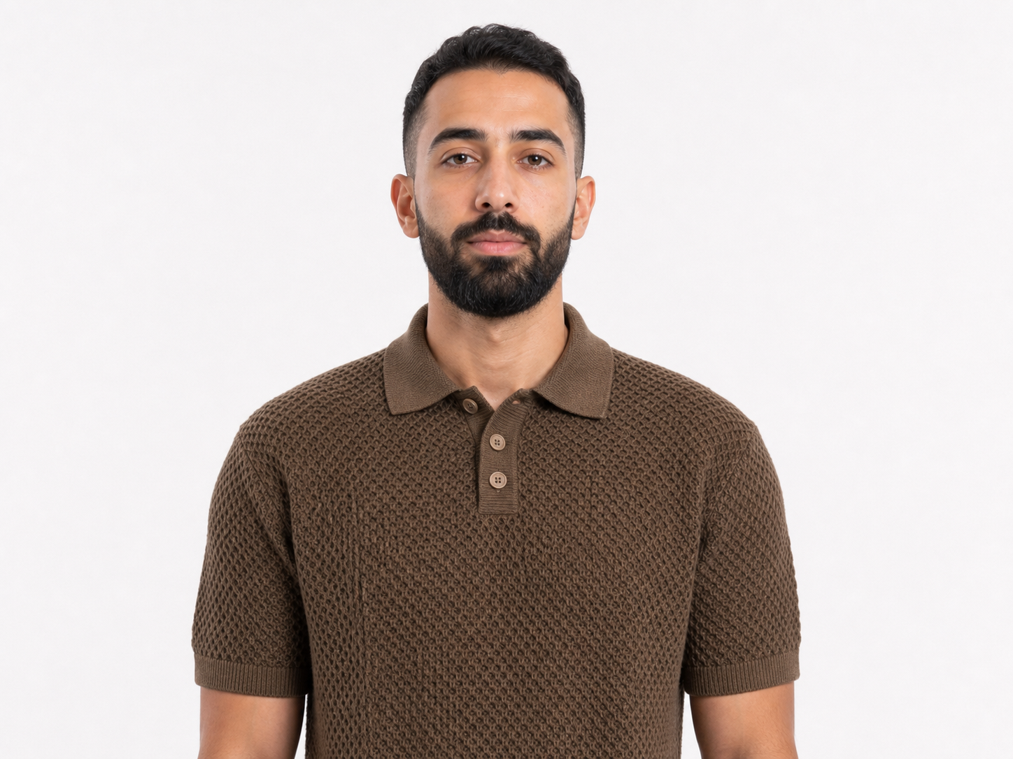 Brown Polo Knitted Tee