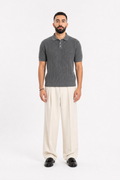 Grey Polo Knitted Tee