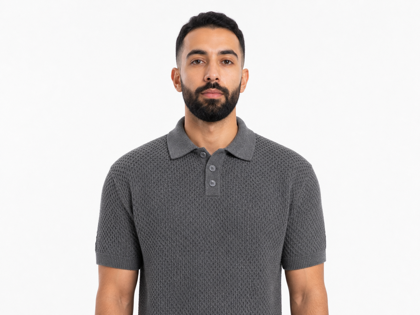 Grey Polo Knitted Tee