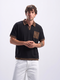 black contrast polo