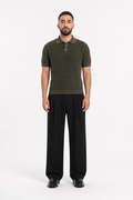 Olive Polo Knitted Tee
