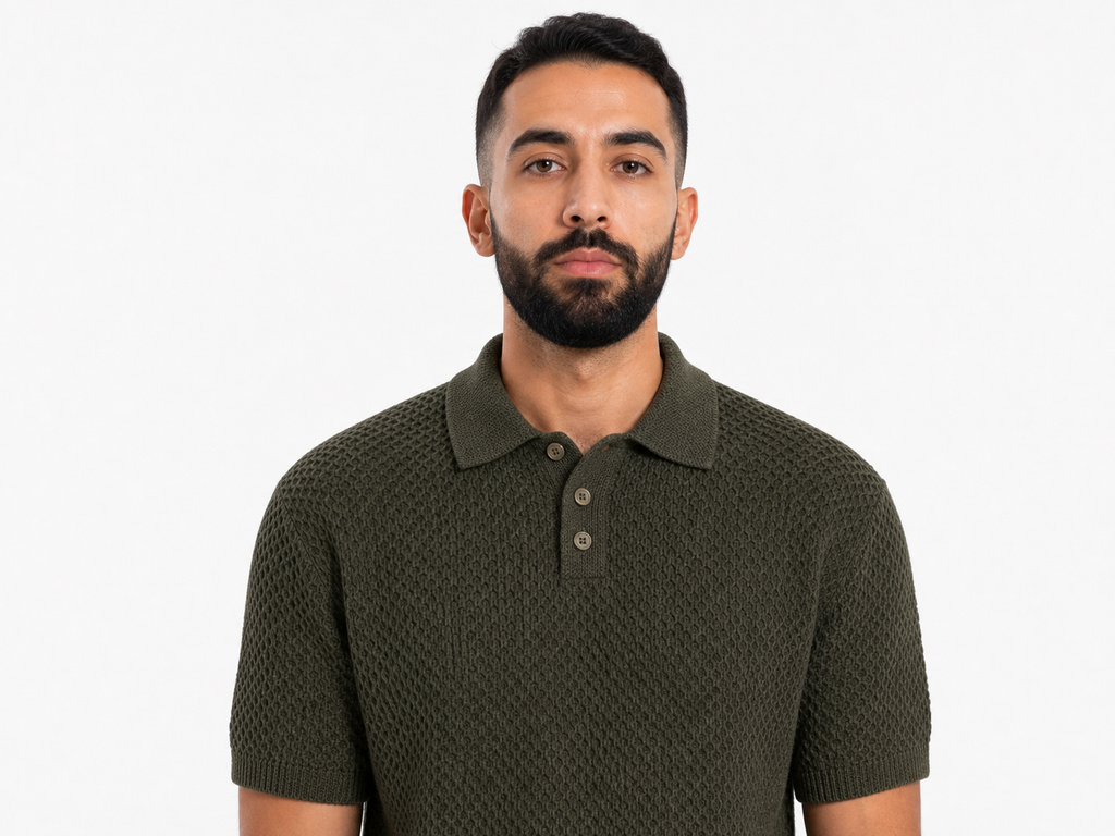 Olive Polo Knitted Tee