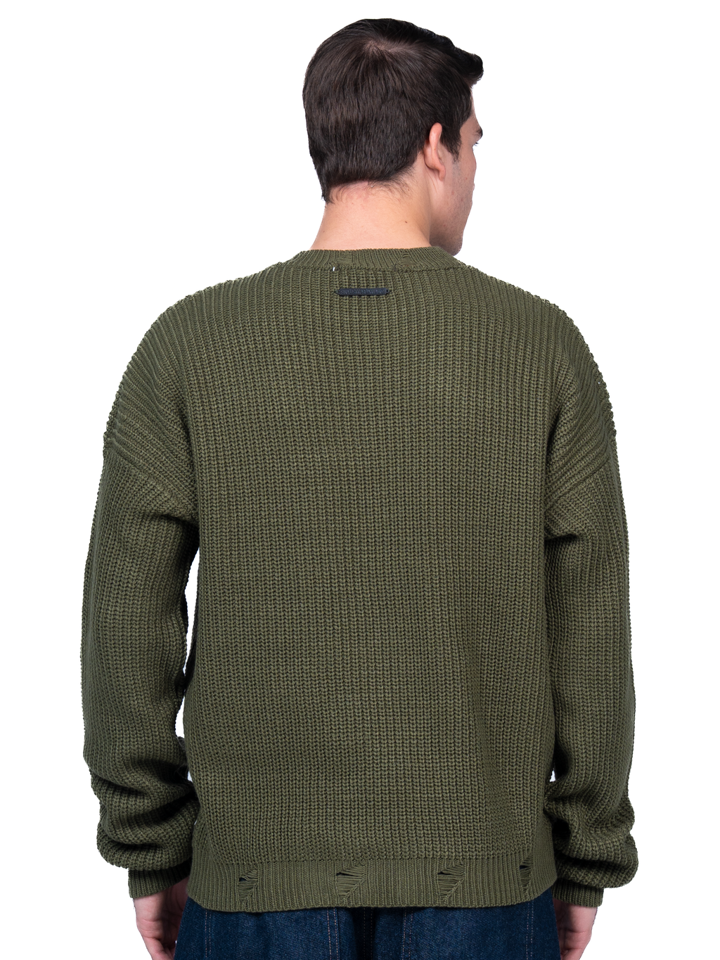 Olive ripped knit