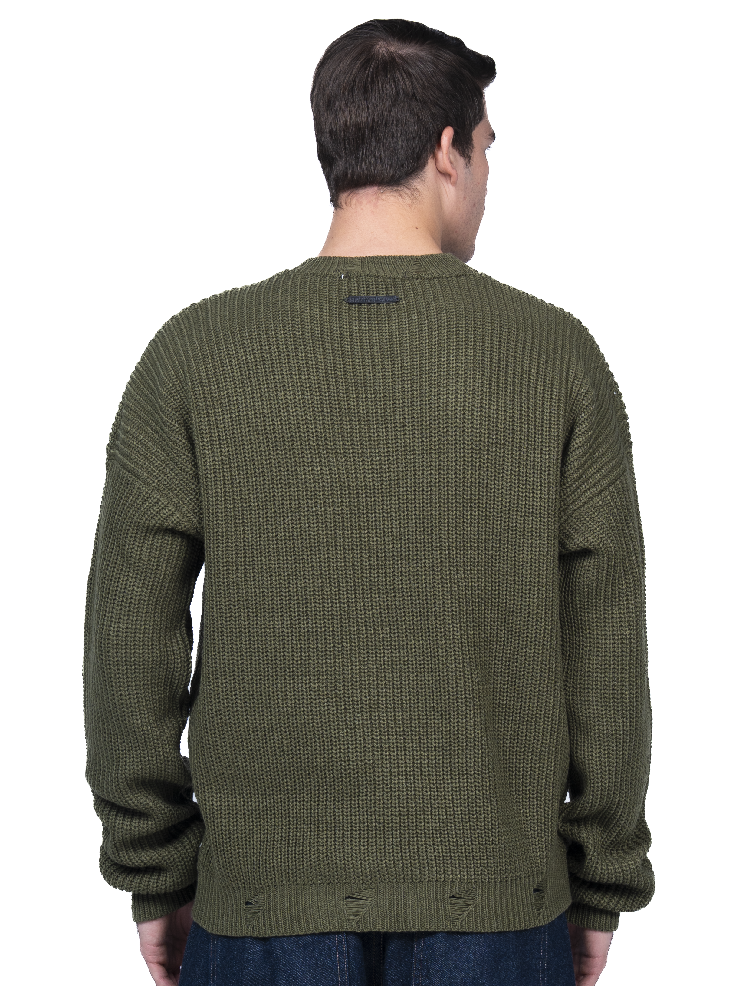 Olive ripped knit