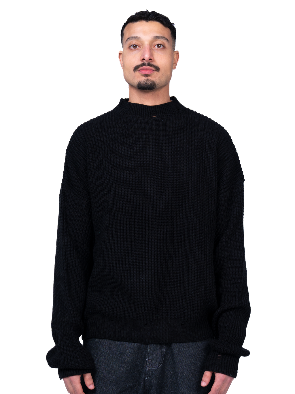 Black ripped knit