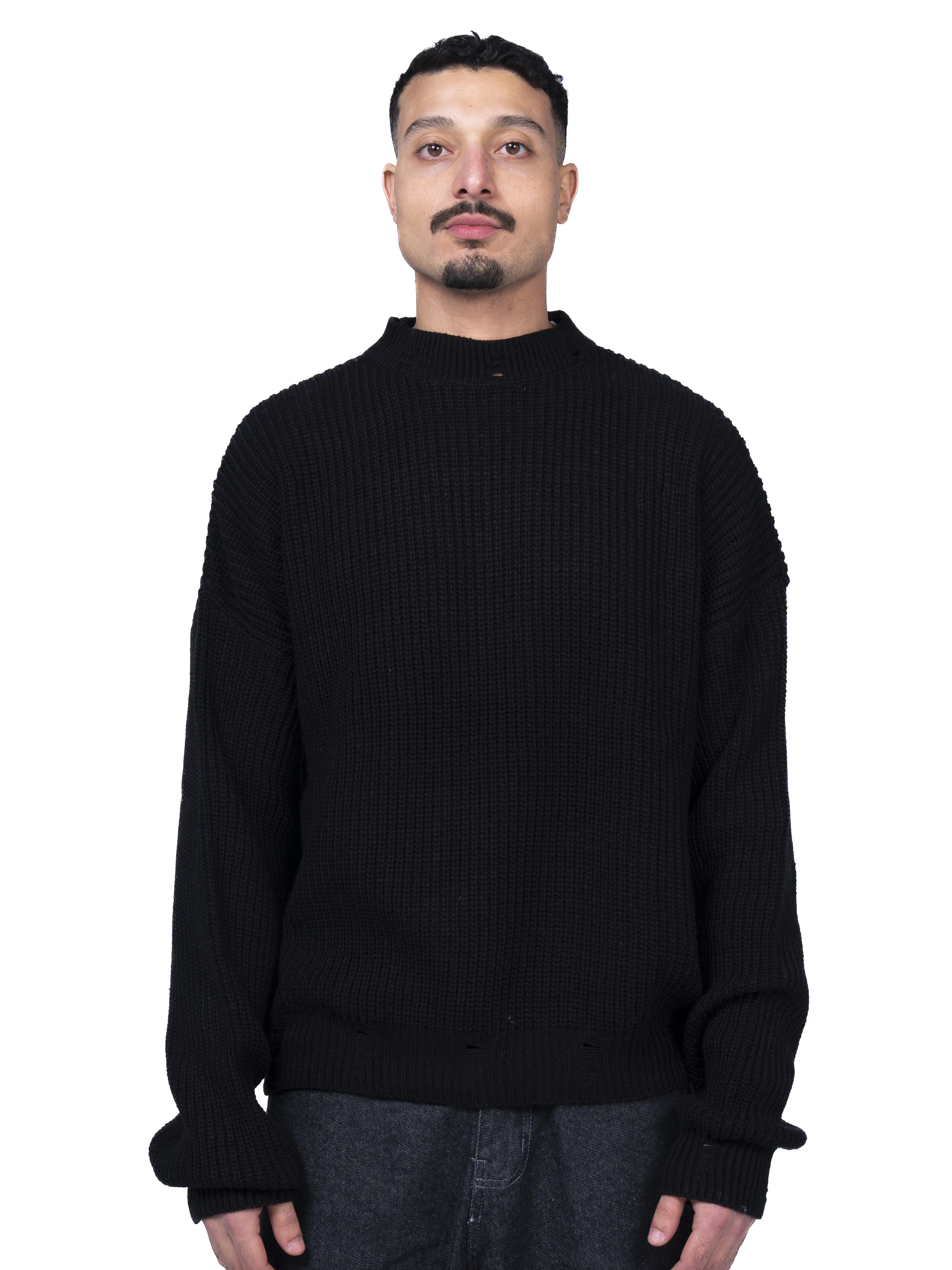 Black ripped knit