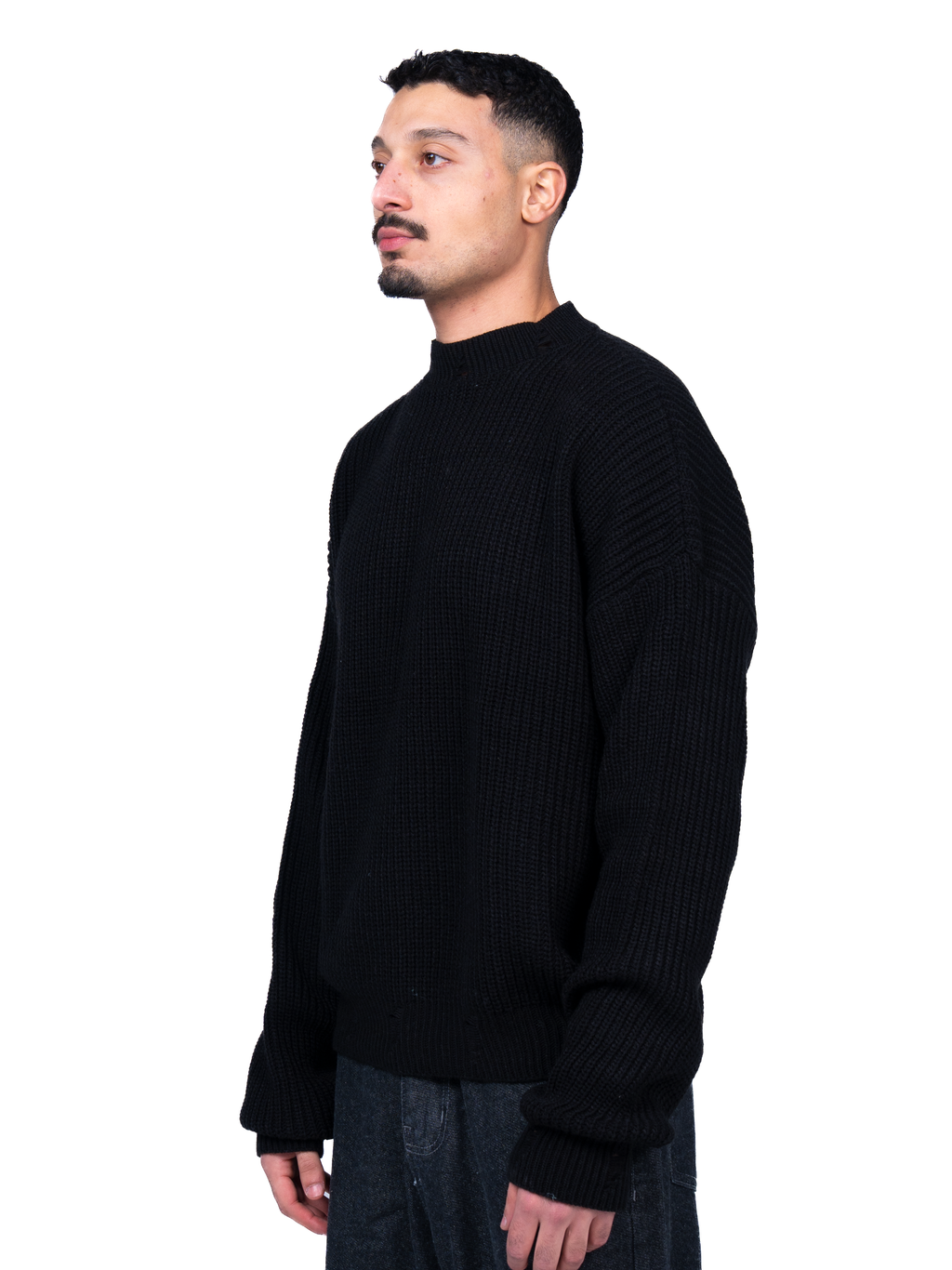 Black ripped knit