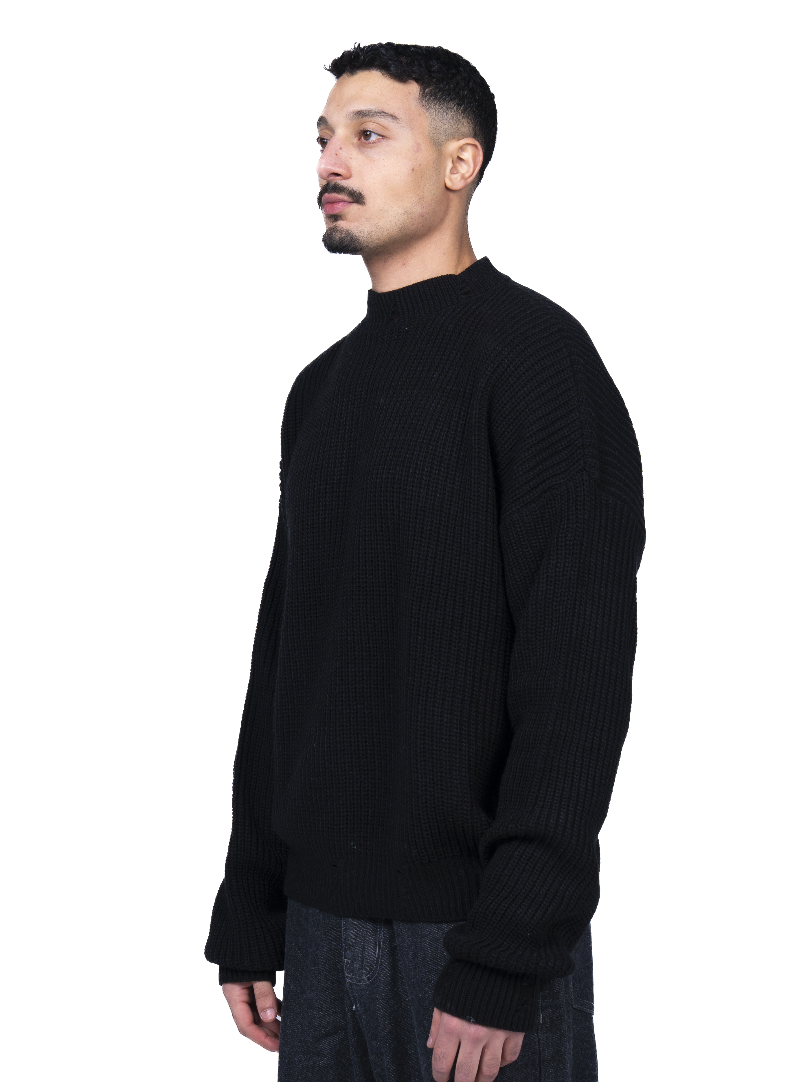 Black ripped knit