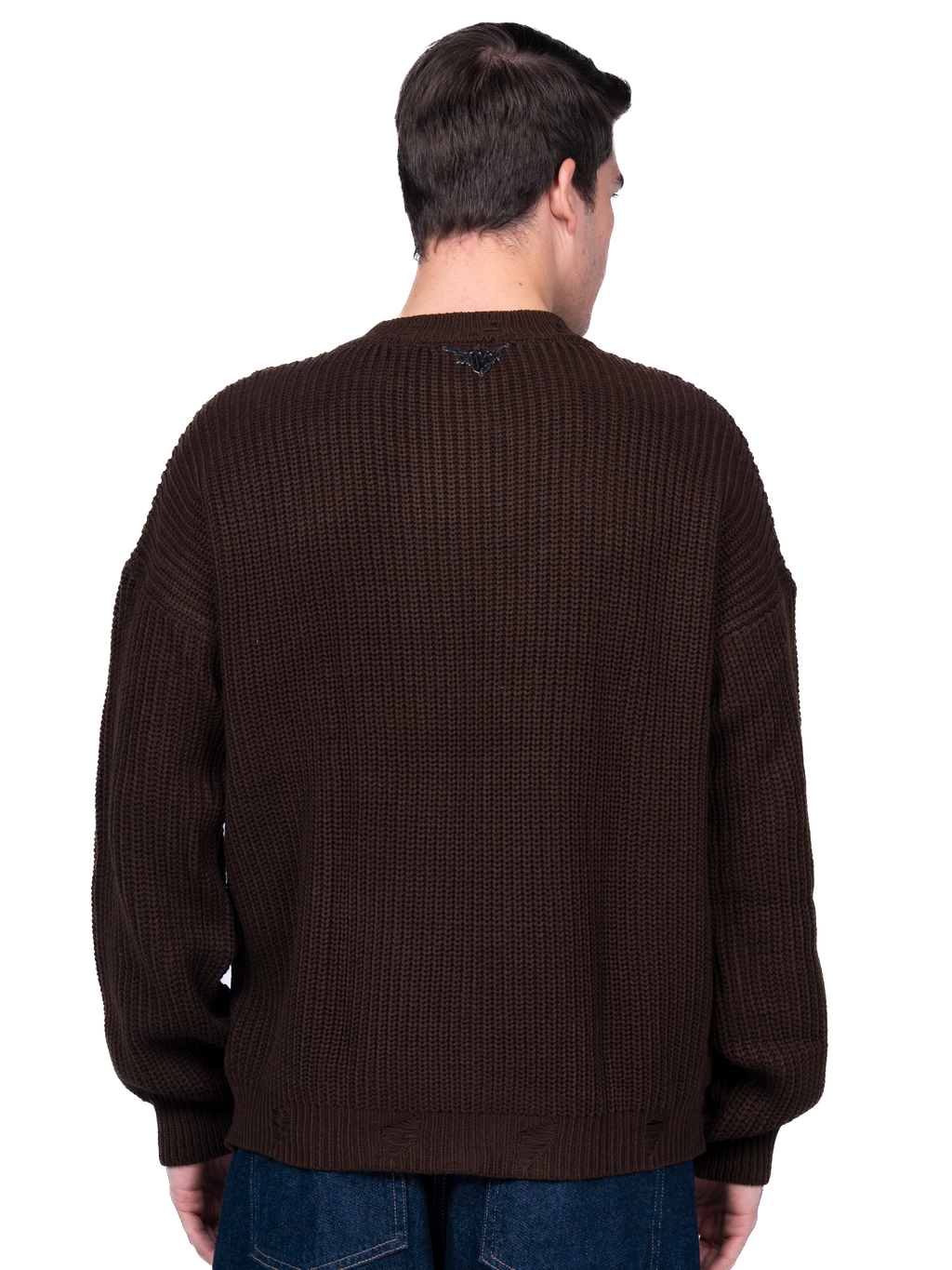 Dark brown ripped knit
