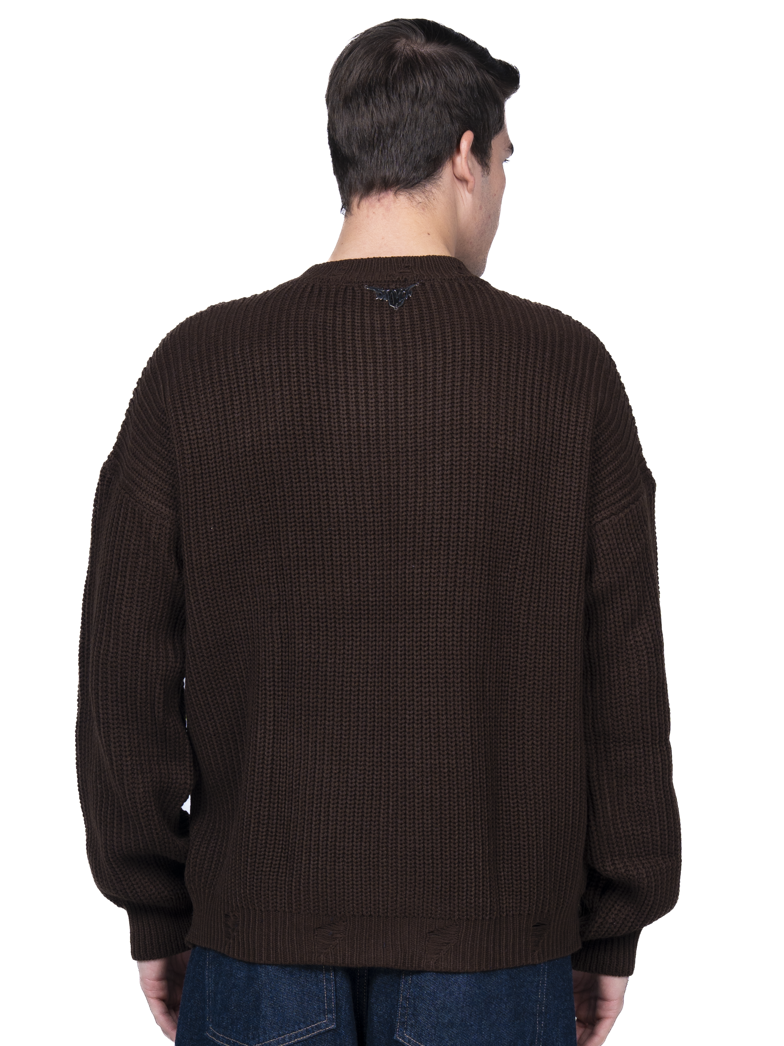 Dark brown ripped knit