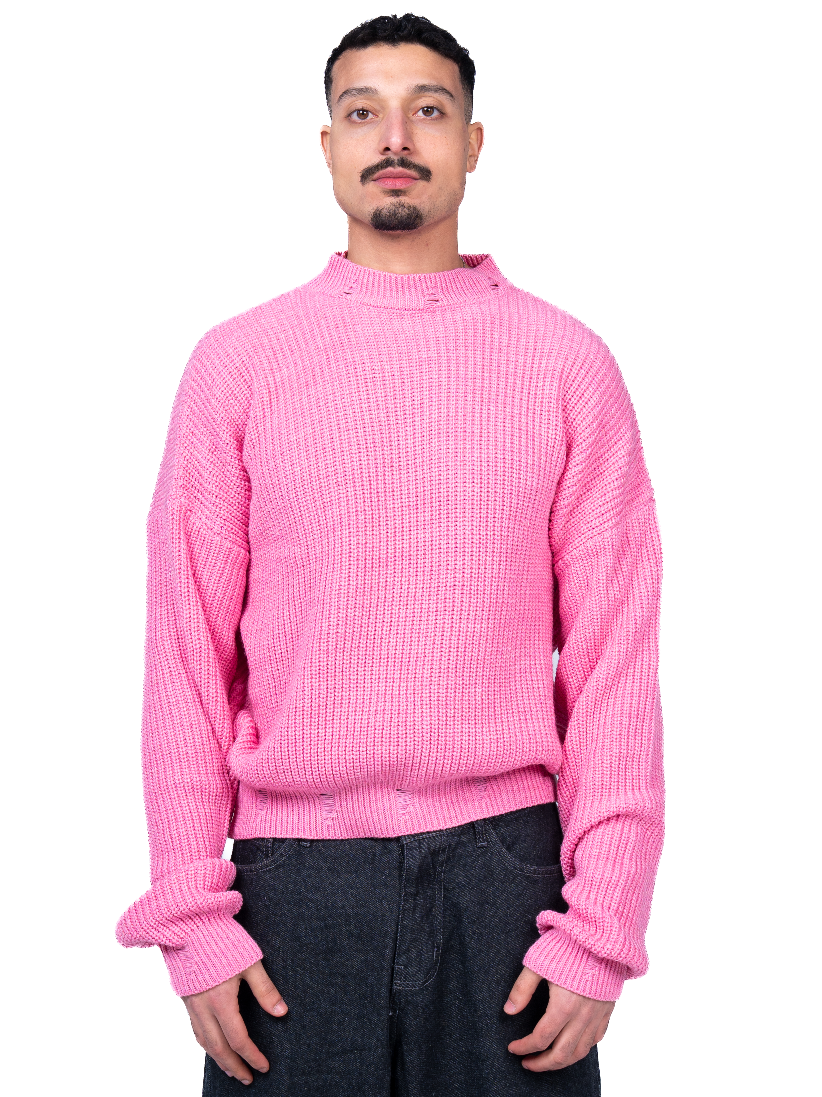 Pink ripped knit