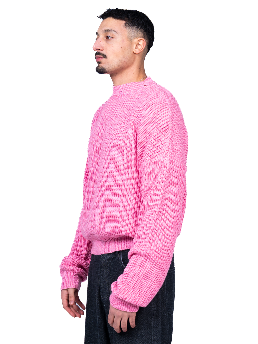 Pink ripped knit