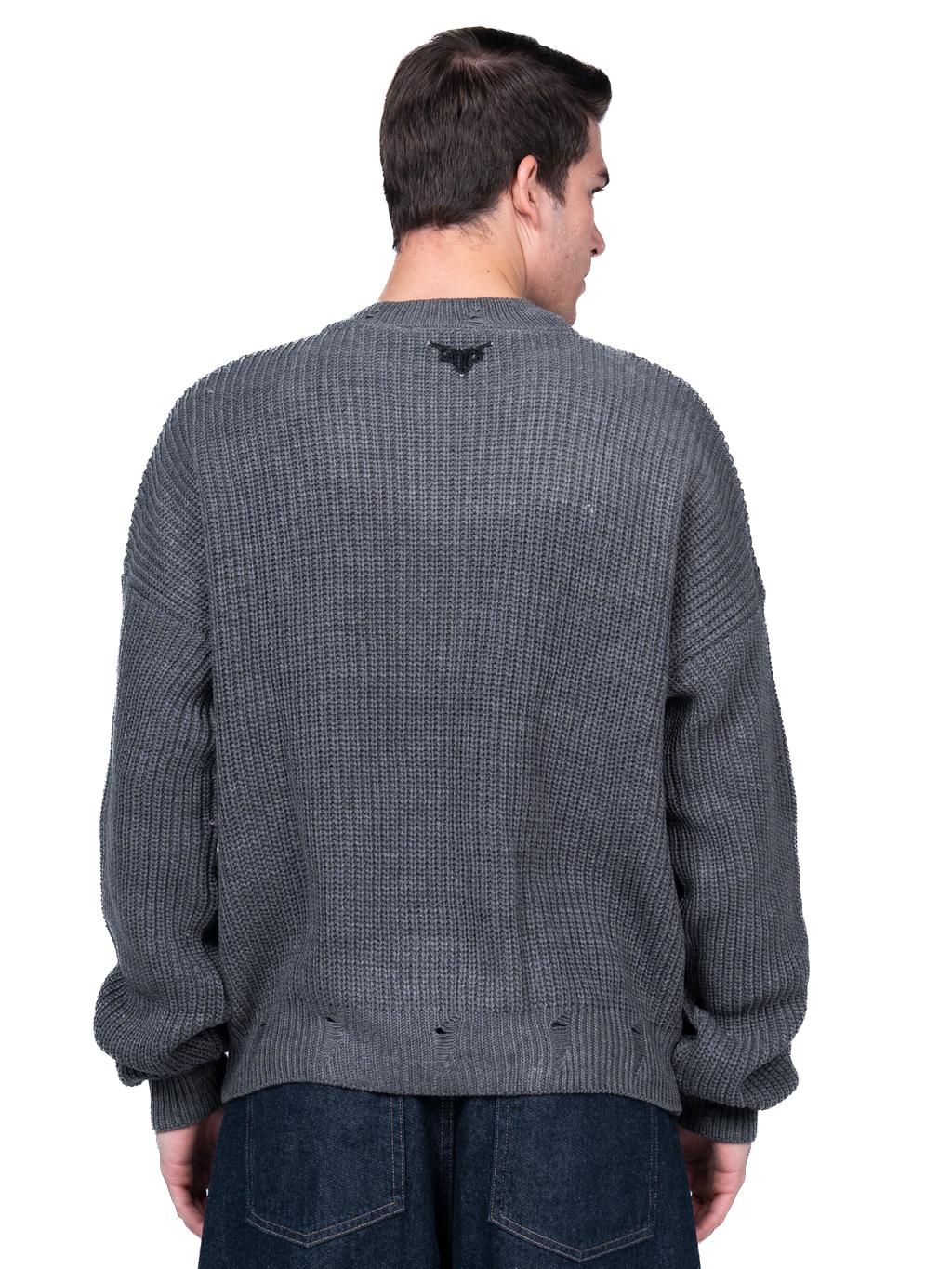 Dark grey ripped knit