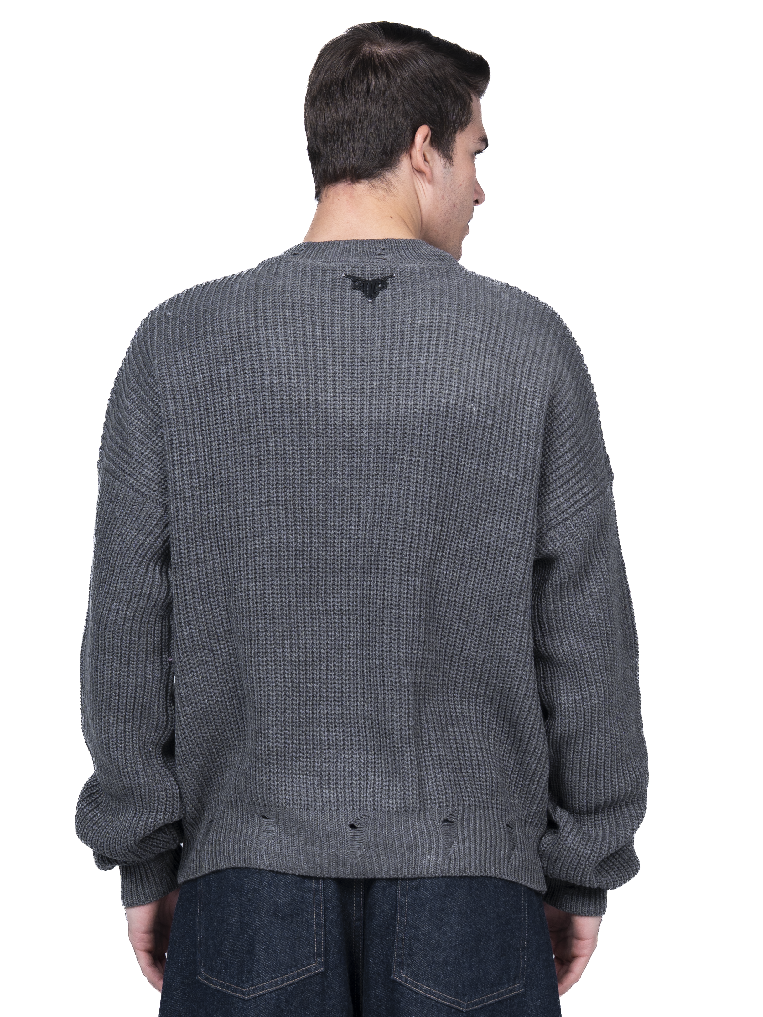 Dark grey ripped knit