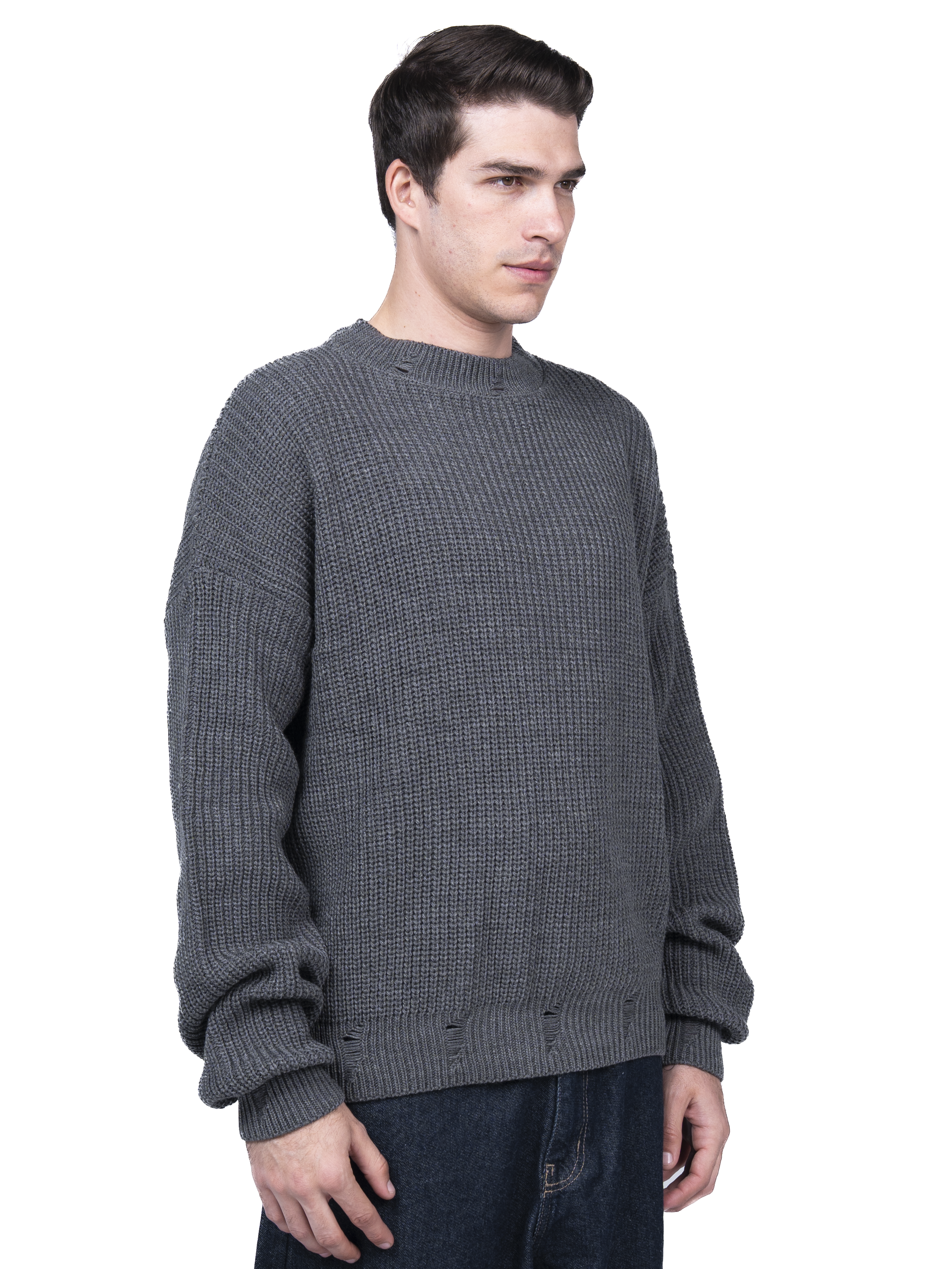 Dark grey ripped knit