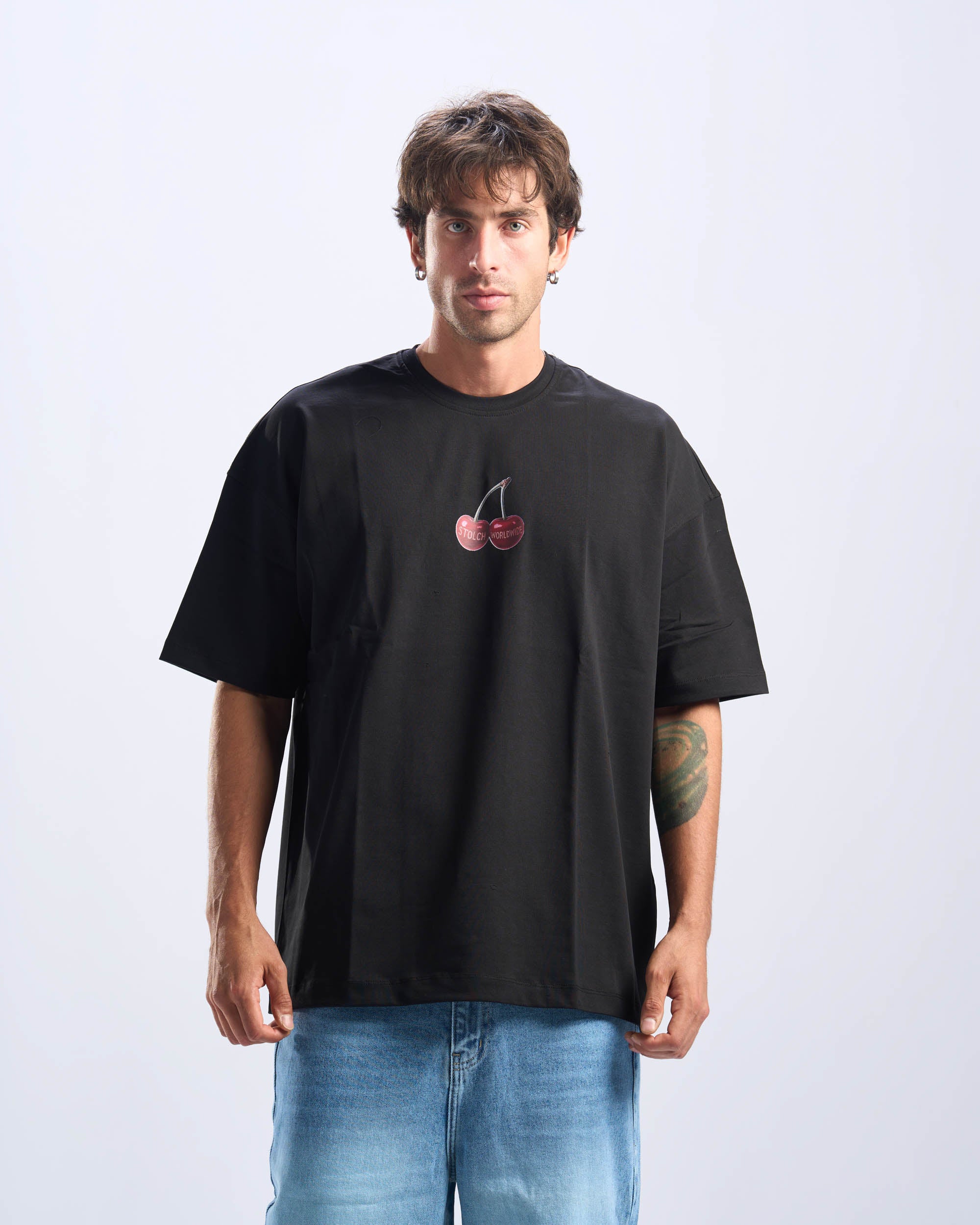 Cherry black tee