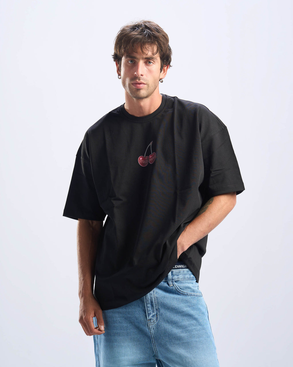Cherry black tee