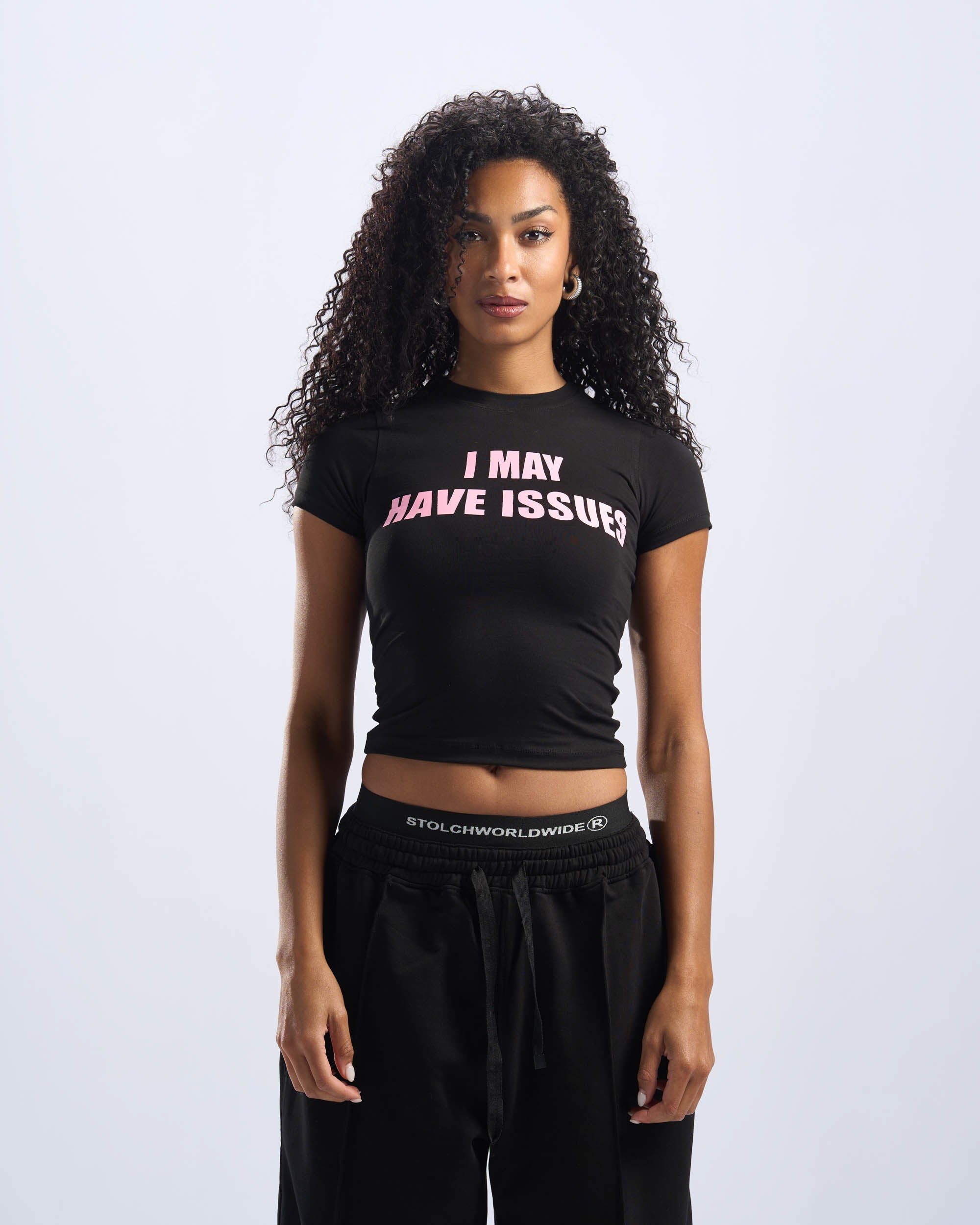 I May Have Issues Black Baby Tee