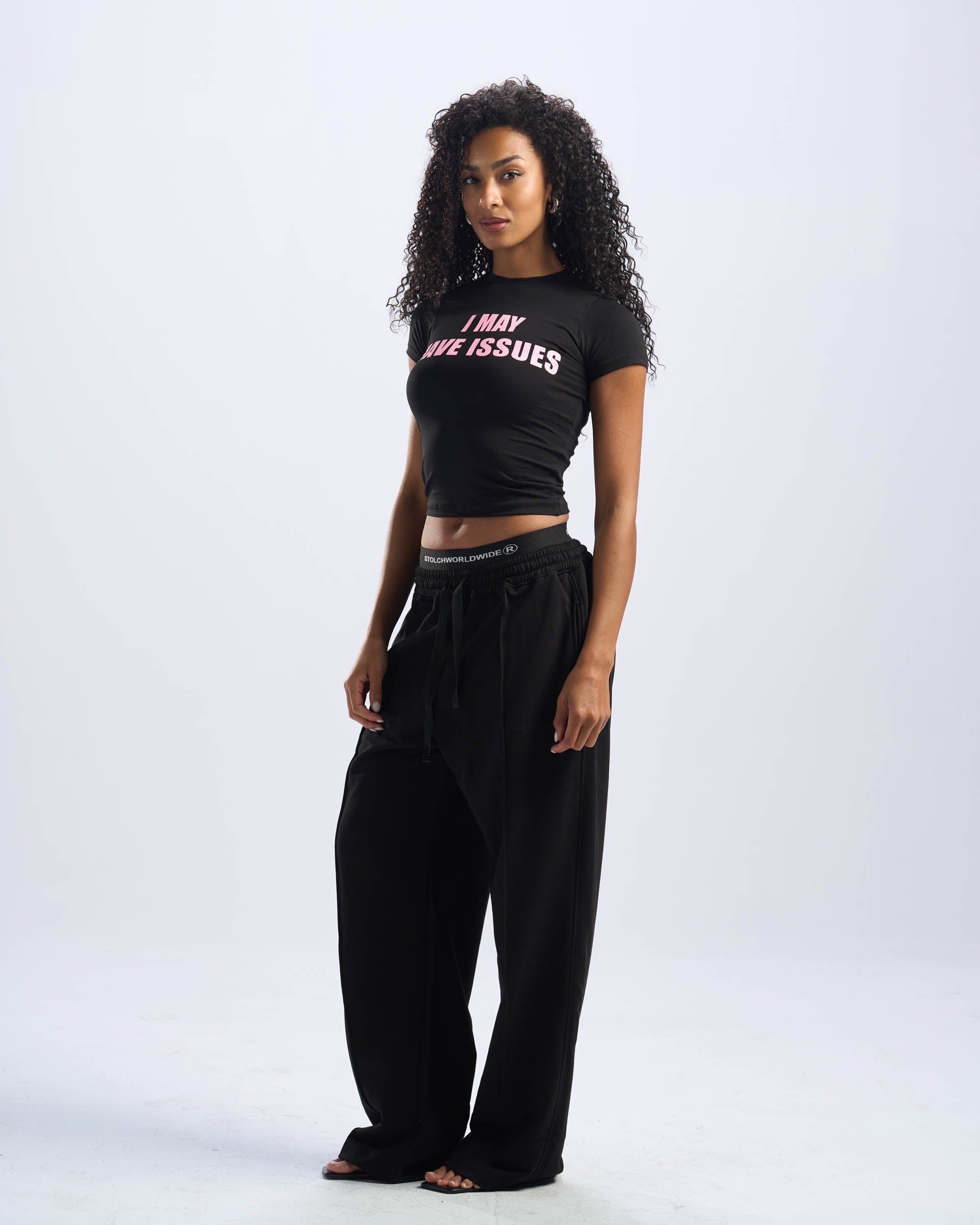 I May Have Issues Black Baby Tee