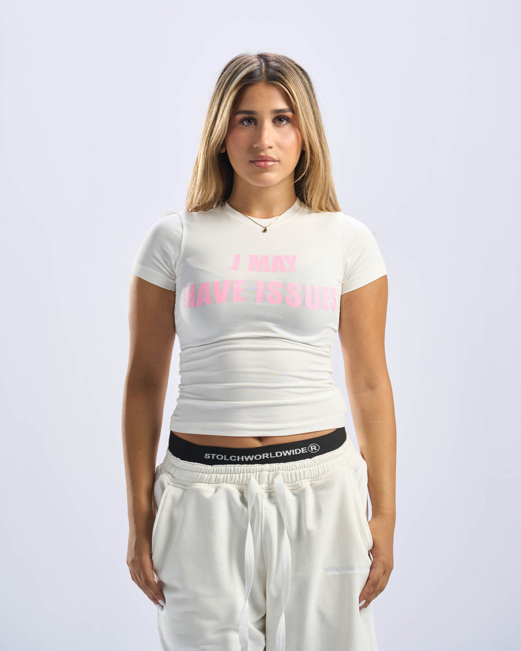 I May Have Issues White Baby Tee