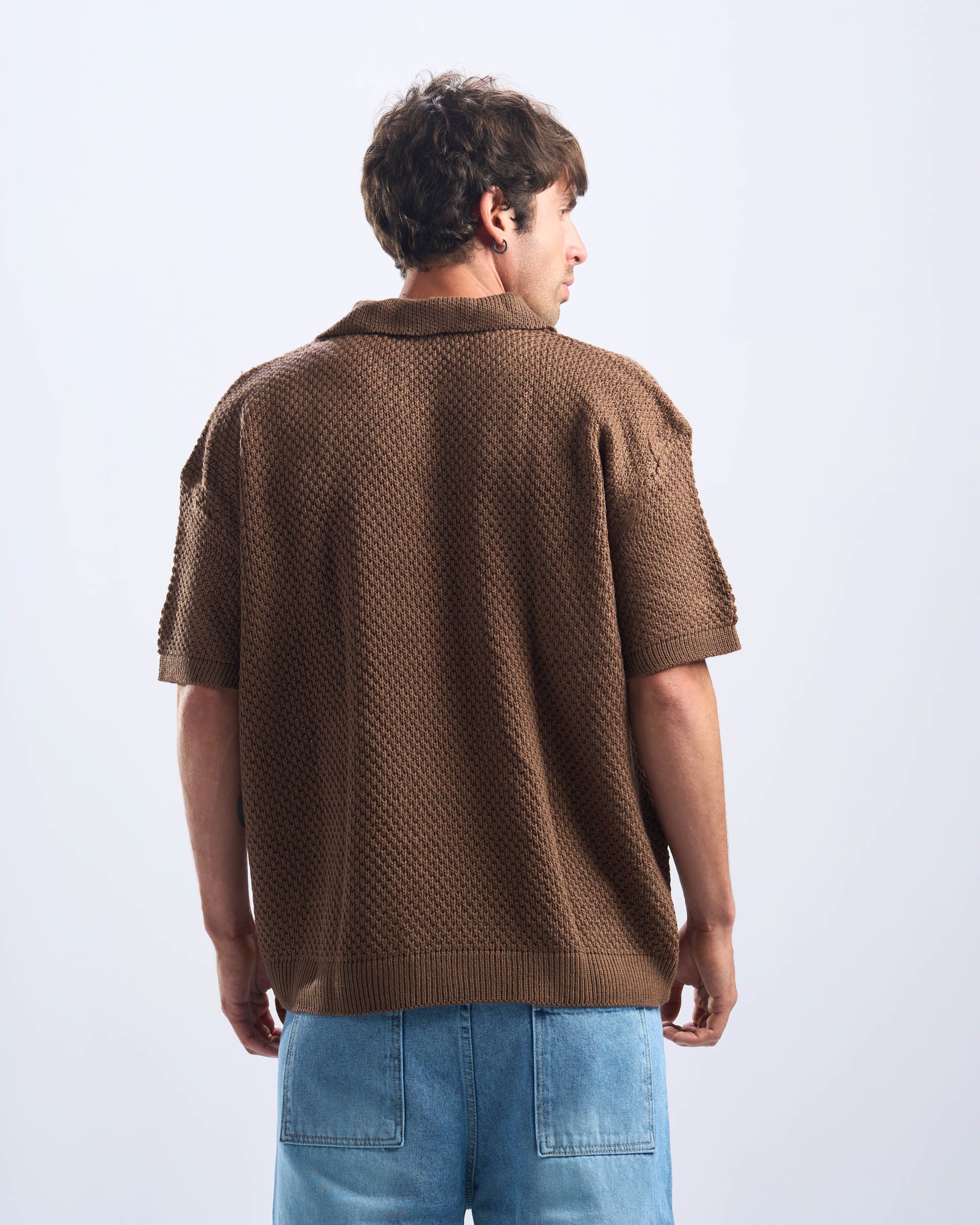 Brown Polo Knitted Tee