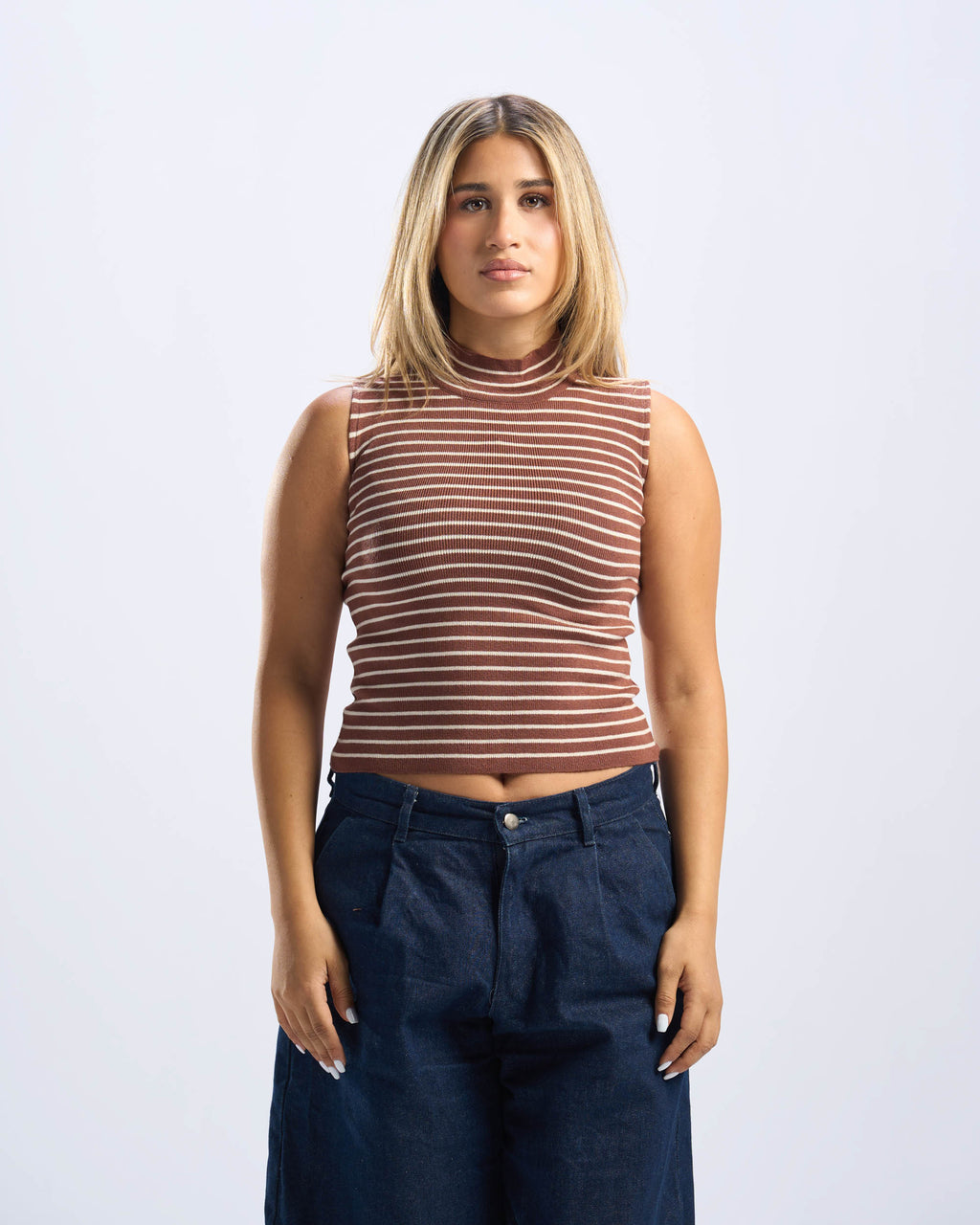 Brown Sleeveless Tee