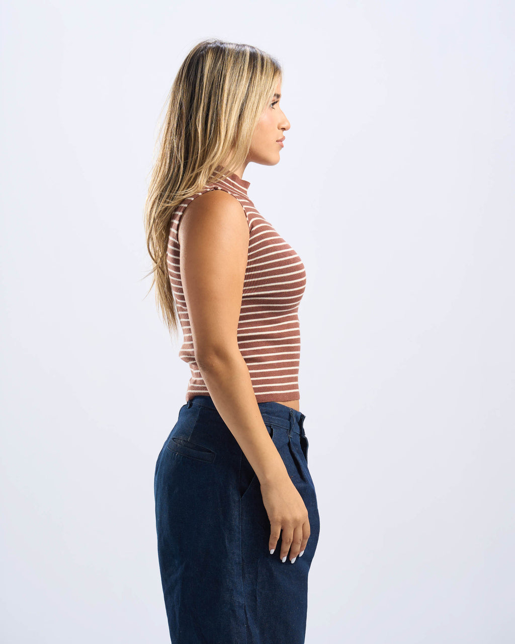 Brown Sleeveless Tee