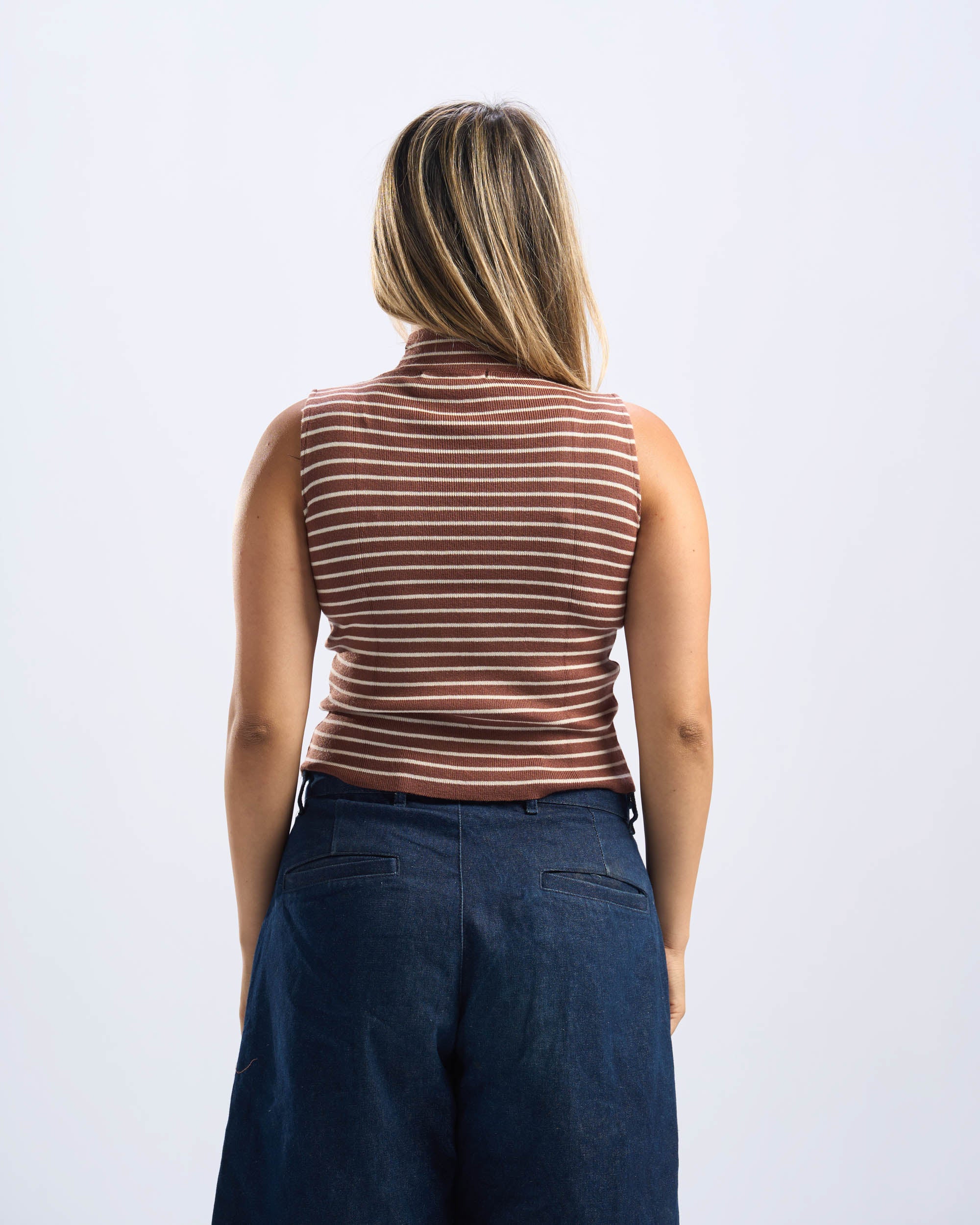 Brown Sleeveless Tee