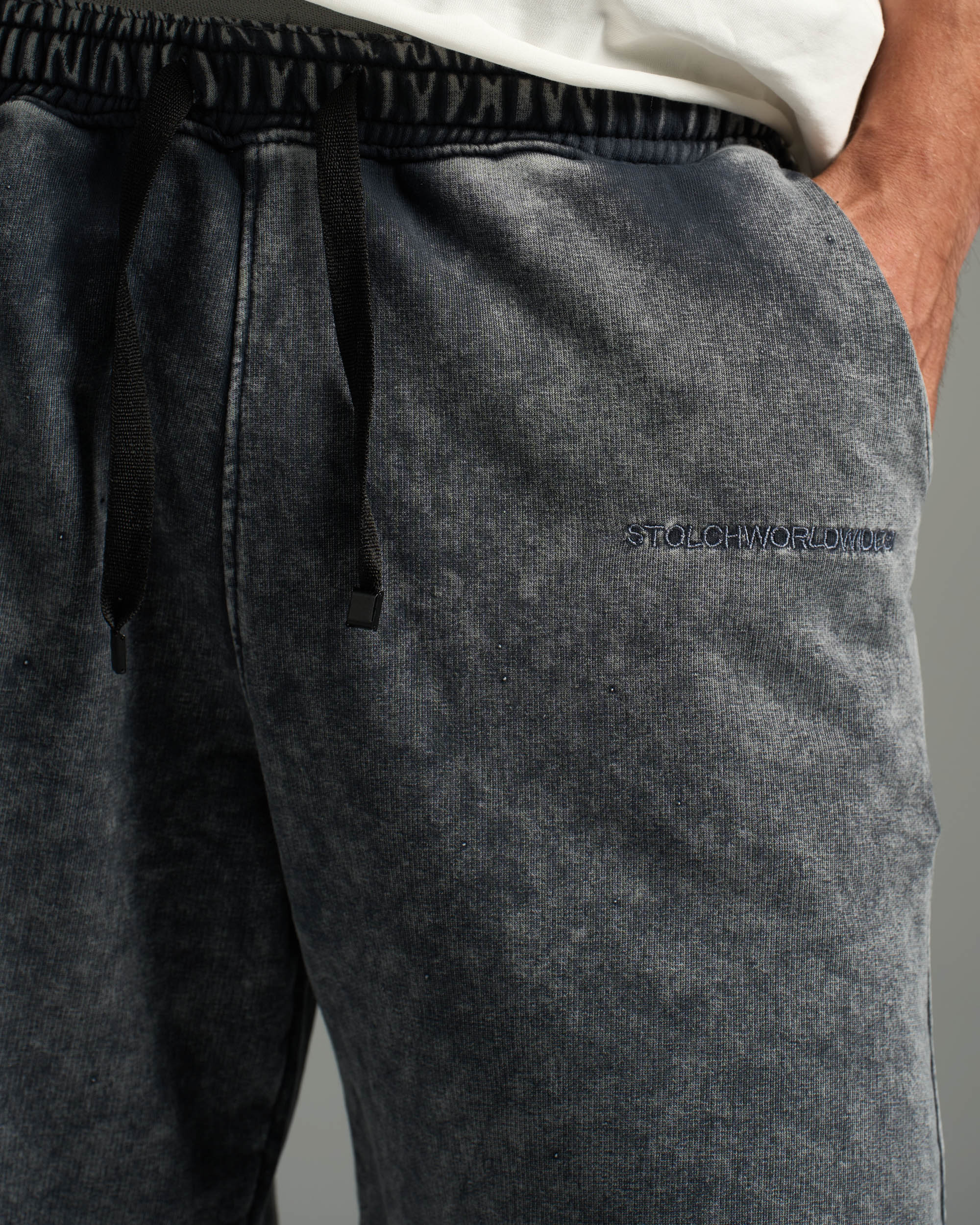 washed grey basic short