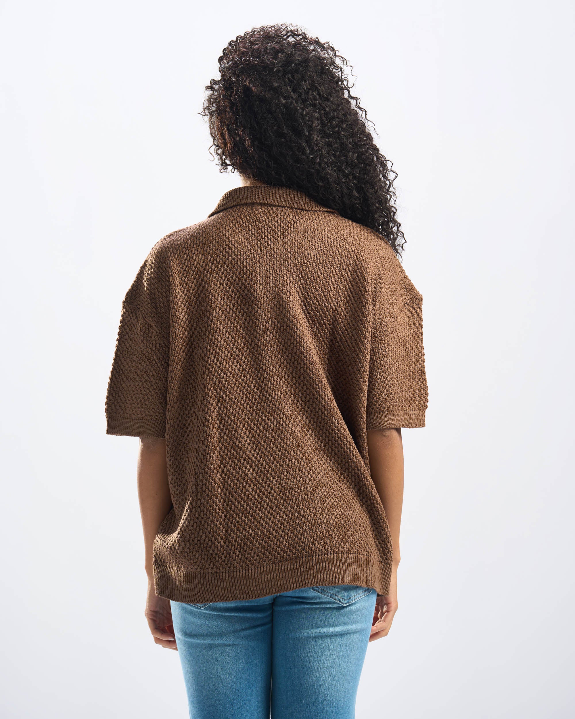 Brown Polo Knitted Tee