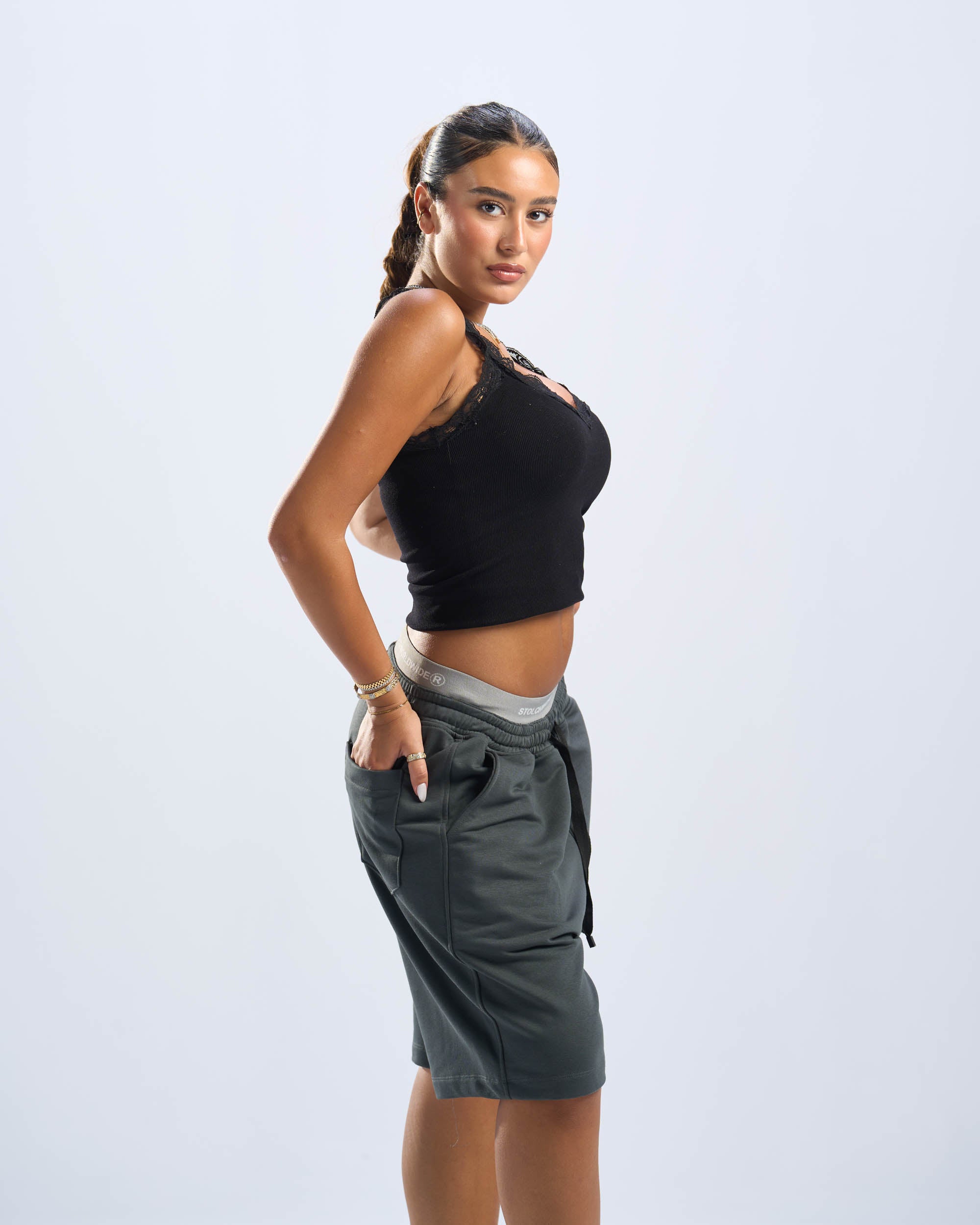 charcoal grey basic short