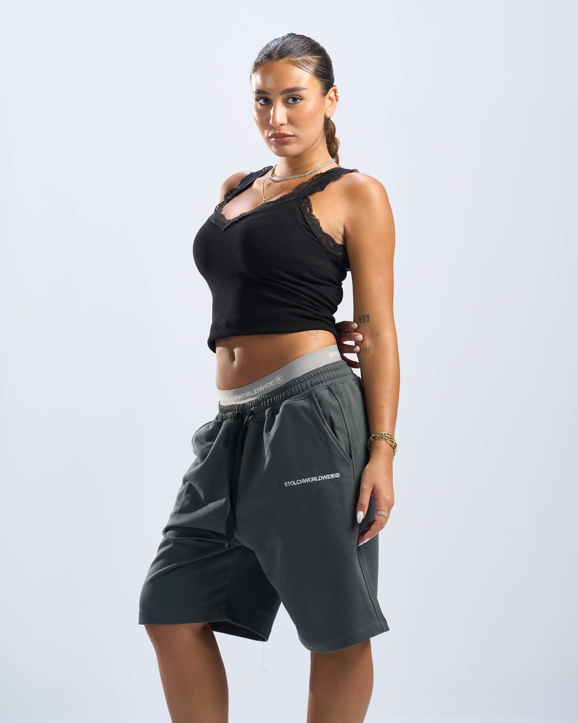 charcoal grey basic short