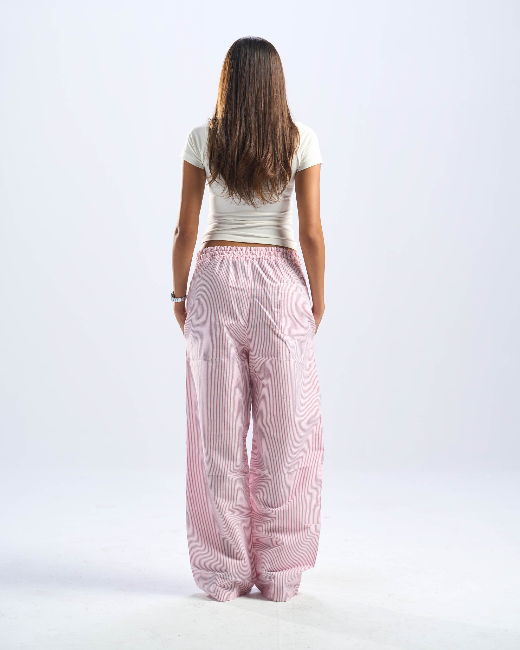 pink stripped pants