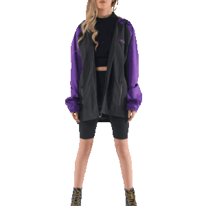 black x purple waterproof jacket